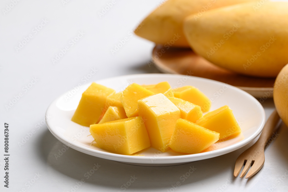 Thai mango fruit (Nam Dok Mai), Tropical fruit in summer season Thai mango fruit (Nam Dok Mai), Tropical fruit in summer season