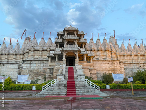 The Ranakpur temple is one of the largest & most important temples of Jain culture in pali,rajasthan. Tourists & worshipers visit Jain temple  or Chaturmukha Dharana Vihara 
in Rajasthan. photo