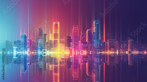 Reflect on the evolution of smart cities with lively gradient lines © Hamza