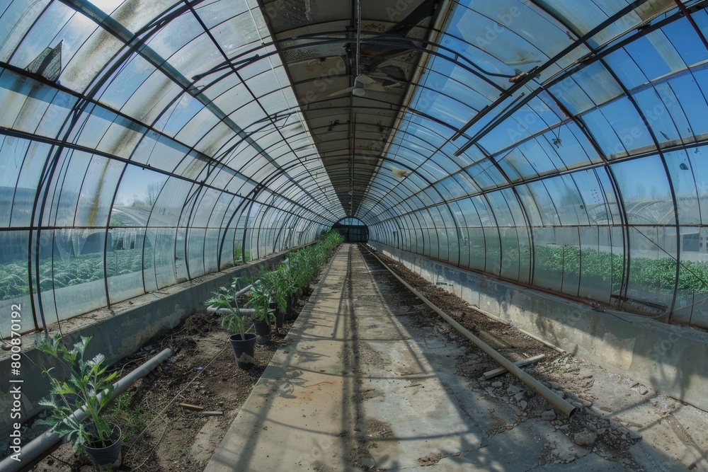 Greenhouse view for growing celery
