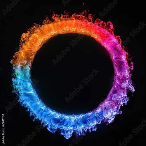 colorful ring on a black background for desktop wallpaper