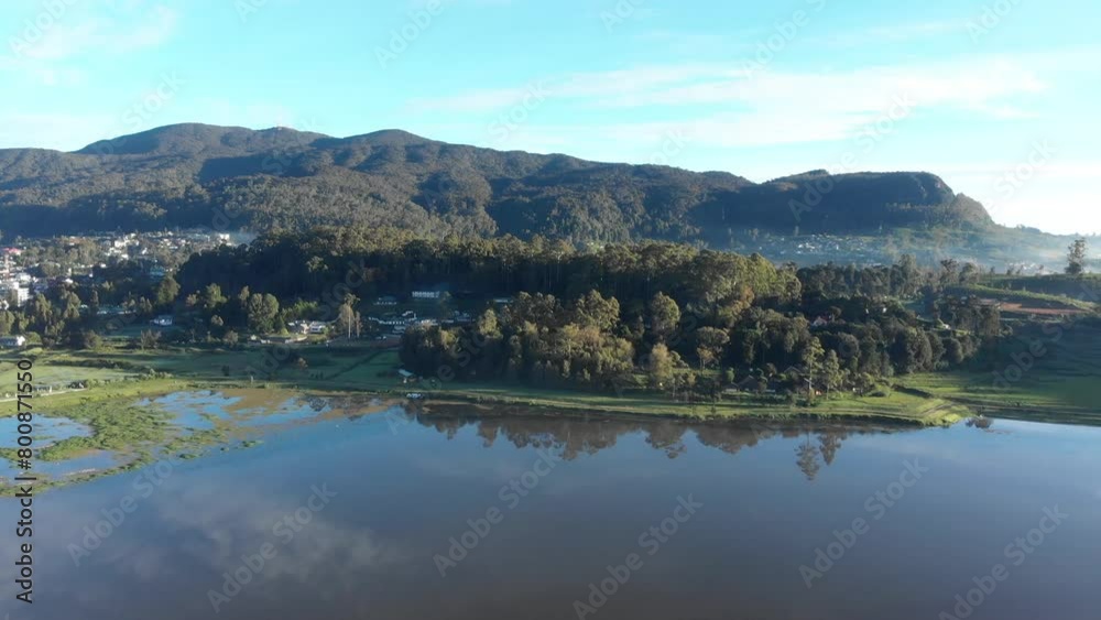 Drone Flying Over Lake in Nuwara Eliya, Sri Lanka Drone Flying Over Lake in Nuwara Eliya, Sri Lanka
