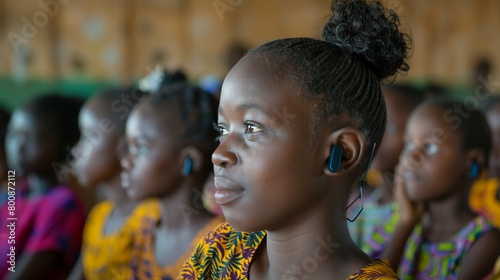 Stylish AI earpiece, driven by Chinese technology, fosters inclusive learning environments by bridging linguistic divides in African classrooms. #800872112