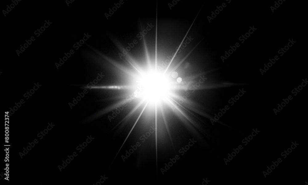 Obraz premium Light flare, Glowing light explodes. Light effect