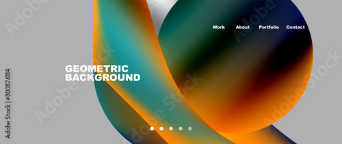 A geometric background featuring a closeup of an electric blue circle in the middle. The design includes graphics resembling automotive lighting. Perfect for macro photography and DVD covers