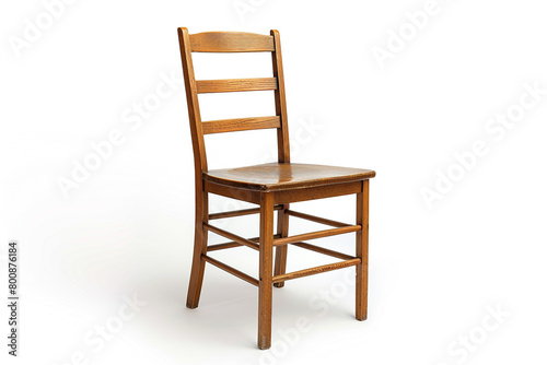 A modern ladderback chair isolated on solid white.