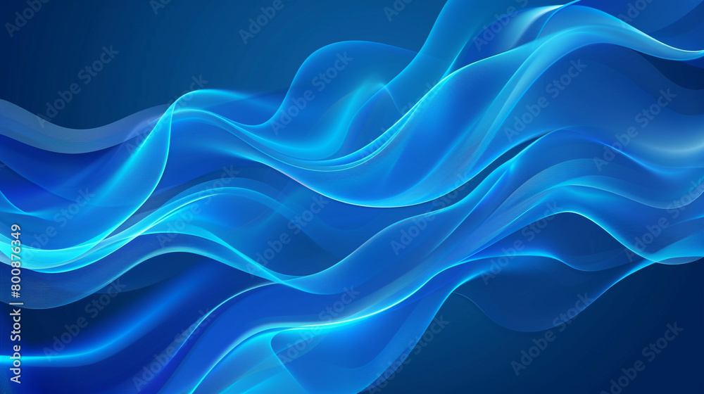 Fototapeta premium Electric Blue Background with High Gloss in Minimal Wave Vector Style.