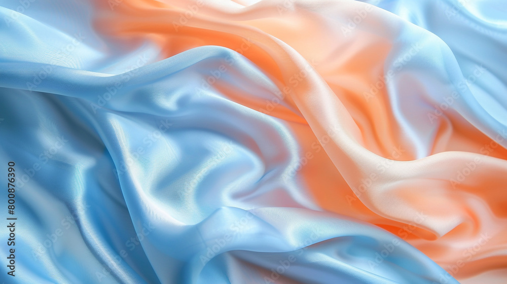 Silk Flowing Background in Electric Blue and Peach Silk Flowing Background in Electric Blue and Peach