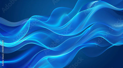 Wallpaper Mural Electric Blue Background with High Gloss in Minimal Wave Vector Style. Torontodigital.ca