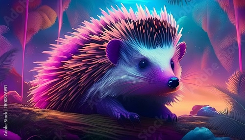 hedgehogs in the middle of a beautiful tropical forest © esmiloenak
