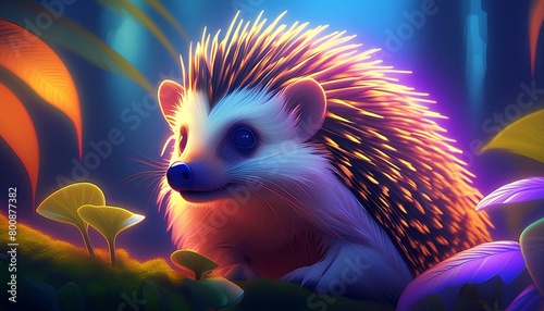 hedgehogs in the middle of a beautiful tropical forest