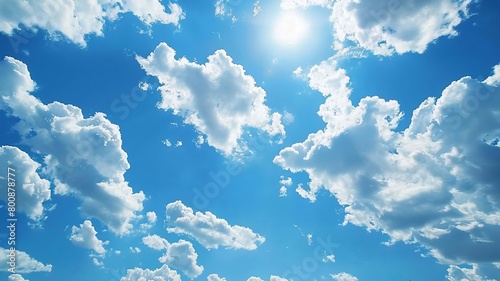 Blue sky with clouds selective focus nature  Generative AI 