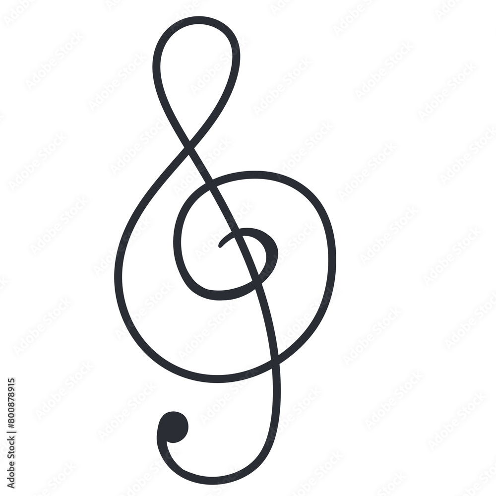 White Background Treble Clef in 3D Silver Vector Art White Background Treble Clef in 3D Silver Vector Art