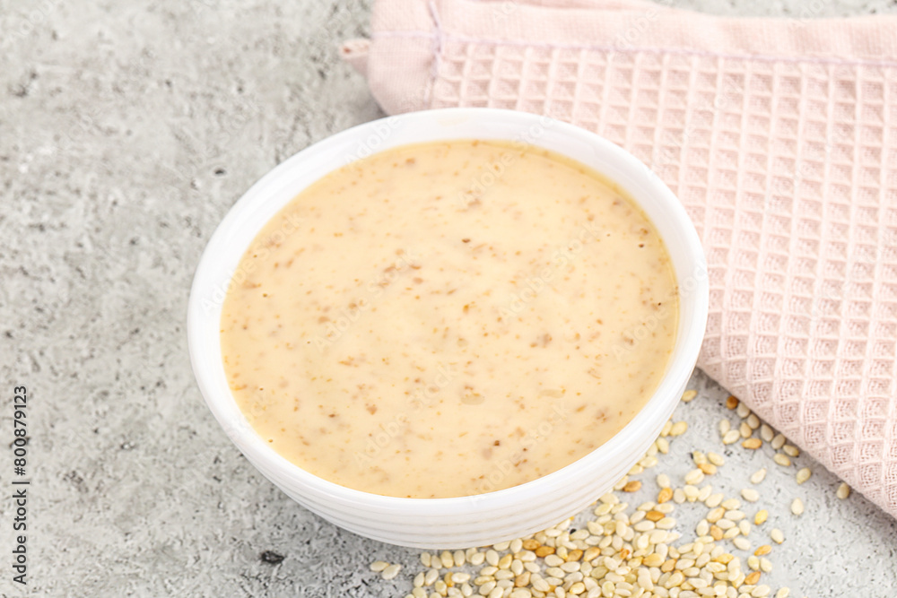 Sesame sauce in the bowl Sesame sauce in the bowl