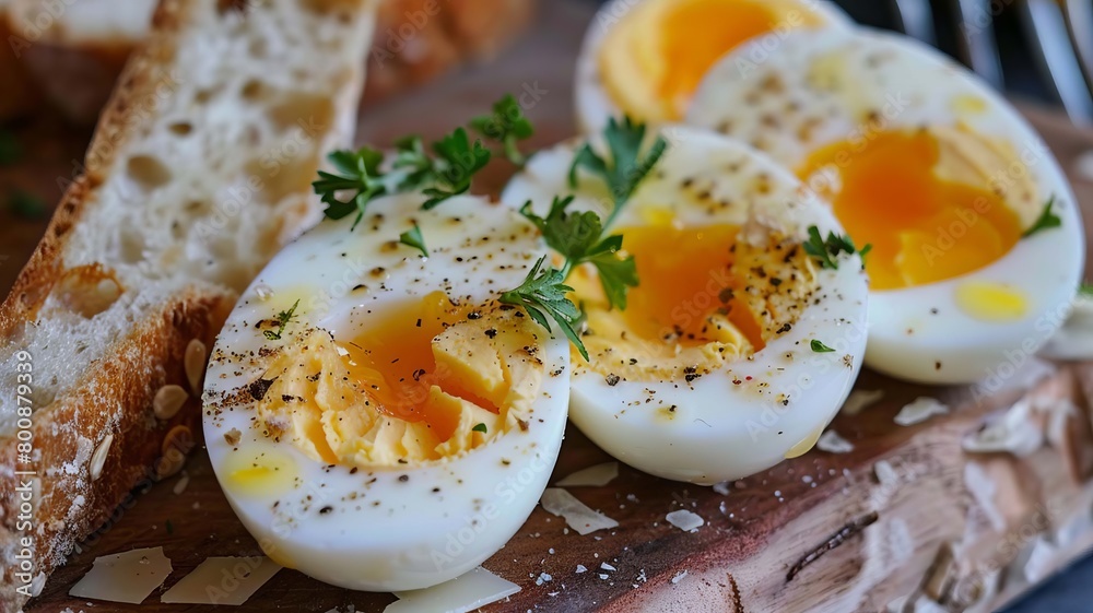 Bread with butter and cheese and boiled egg, Generative AI, Bread with butter and cheese and boiled egg, Generative AI,