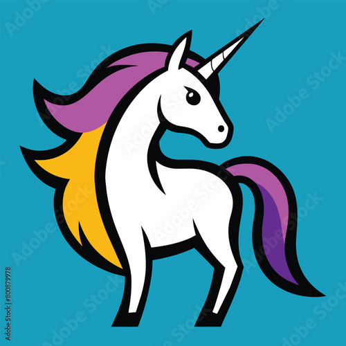 Outline unicorn vector design vector © mobarok8888