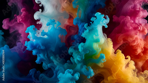 Ink in the water abstract colorful background