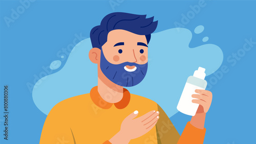 To lock in moisture the man slathers a rich moisturizer onto his face leaving it looking plump and hydrated..