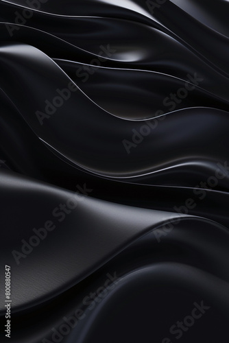 Midnight black abstract wavy background, deep and mysterious, suitable for luxury branding
