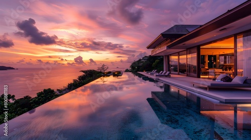 Luxurious Seaside Pool Villa with Breathtaking Sunset Overlooking the Ocean © doraclub