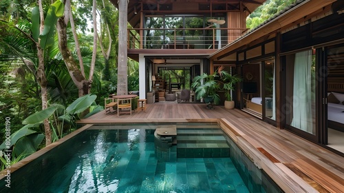 Secluded Seaside Jungle Villa with Private Pool and Beachfront Deck