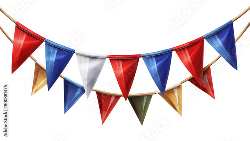 realistic party flags isolated on white