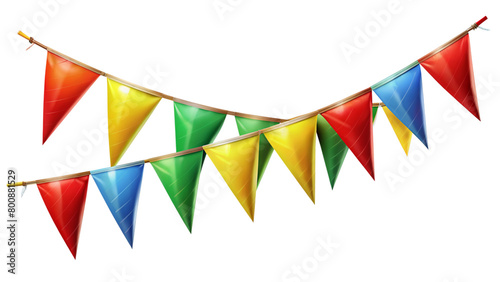 realistic party flags isolated on white