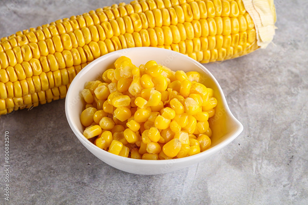 Marinated corn in the bowl Marinated corn in the bowl