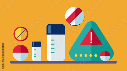 A visual comparison of different sizes and strengths of pills with a warning sign next to those that should only be taken in controlled doses..