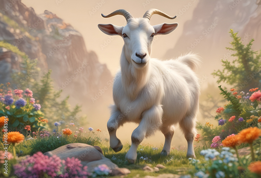 goat on the meadow goat on the meadow