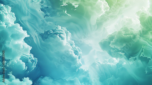 vibrant splash of sky blue and mint green, ideal for an elegant abstract background