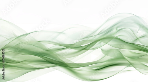 Sage green wave illustration, calm and soothing sage green wave on a white backdrop.