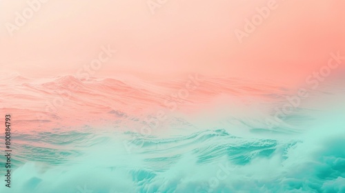 A striking gradient from Coral pink to seafoam green