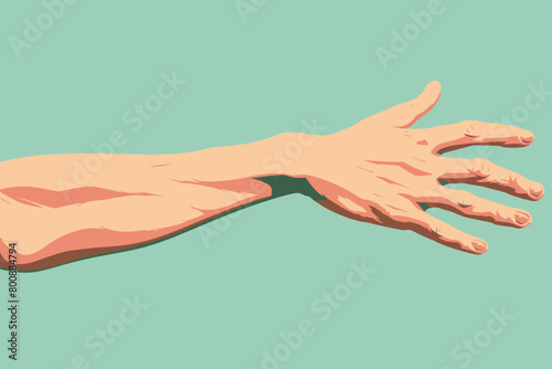 a simple flat illustration of an Arm, vector graphics