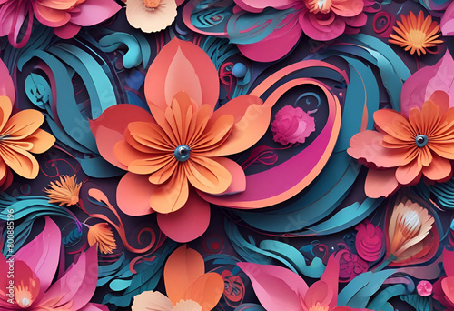 abstract 3d floral background