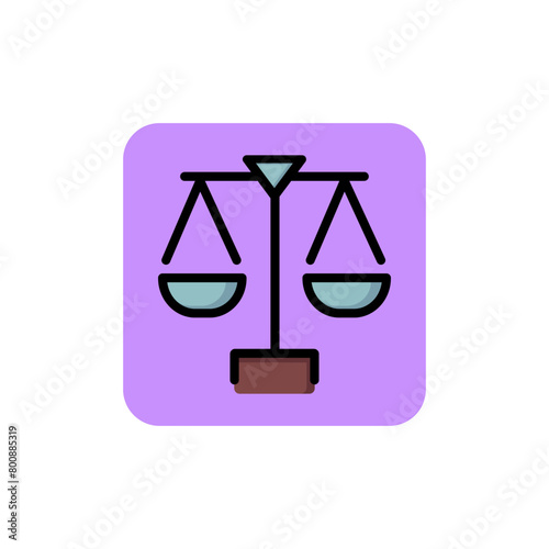 Line icon of scales. Justice symbol, balance, harmony. Courthouse concept. Can be used for topics like judicial system, measurement, psychology