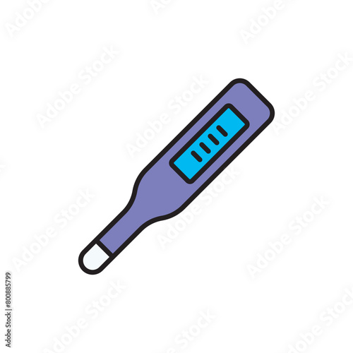 Thermometer icon design with white background stock illustration