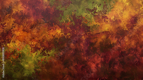 Fuchsia and tangerine strokes on green create a lush, rainforest abstract explosion.