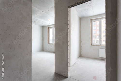 Wallpaper Mural interior of the apartment without decoration in gray colors. rough finish Torontodigital.ca