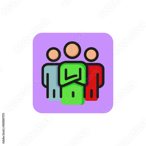 Line icon of group of people sign. Team, corporate, staff. Community concept. Can be used for topics like business, management, internet