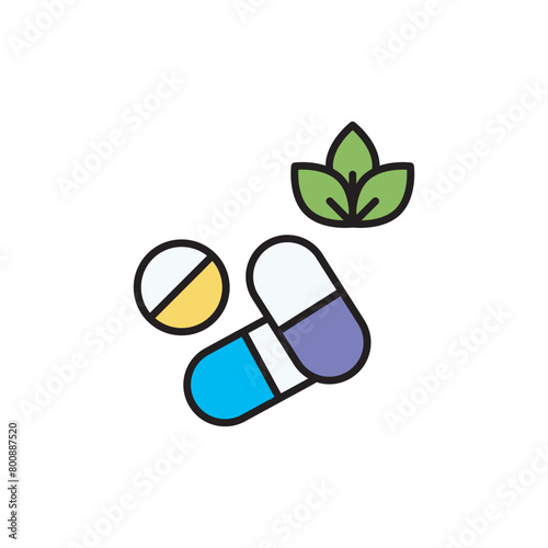 Herbal icon design with white background stock illustration