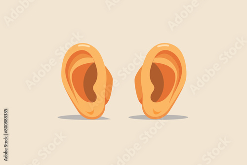 a simple flat illustration of an Ears, vector graphics
