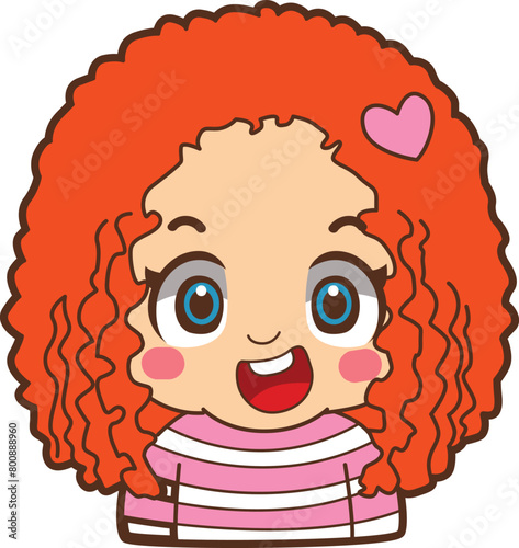Variation of kids face from any race. Causasoid europeans race emoticon. Avatar of boy and girl kids.