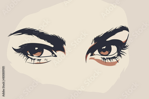 a simple flat illustration of an Eyes, vector graphics