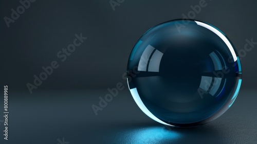 Wallpaper Mural 3D render of a blue glass ball on a dark background Torontodigital.ca