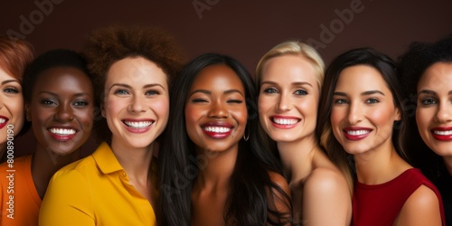 A group of diverse women smiling together