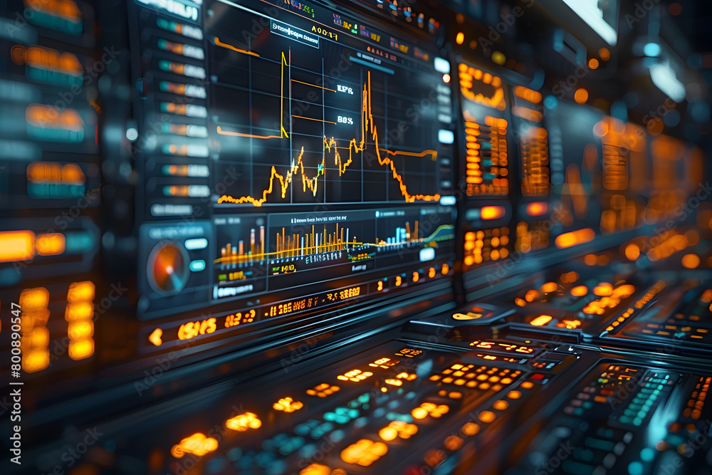 Financial Analysis Dashboard and Trading Computer Screens in Realistic Style Financial Analysis Dashboard and Trading Computer Screens in Realistic Style