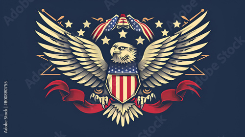 American Eagle Patriotic Logo, generative Ai