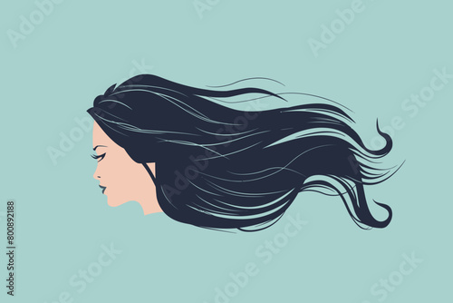 a simple flat illustration of an Hair, vector graphics