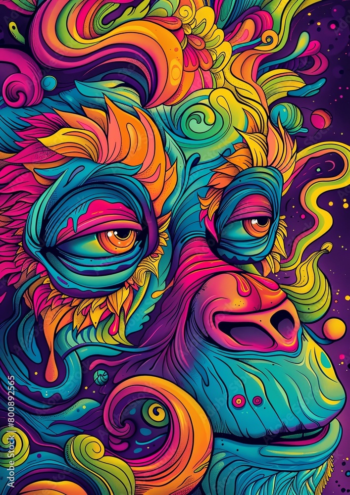 psychedelic monkey art